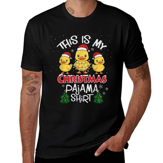 This Is My Christmas Pajama Duck Animal Funny Xmas  Stretchy T-Shirt