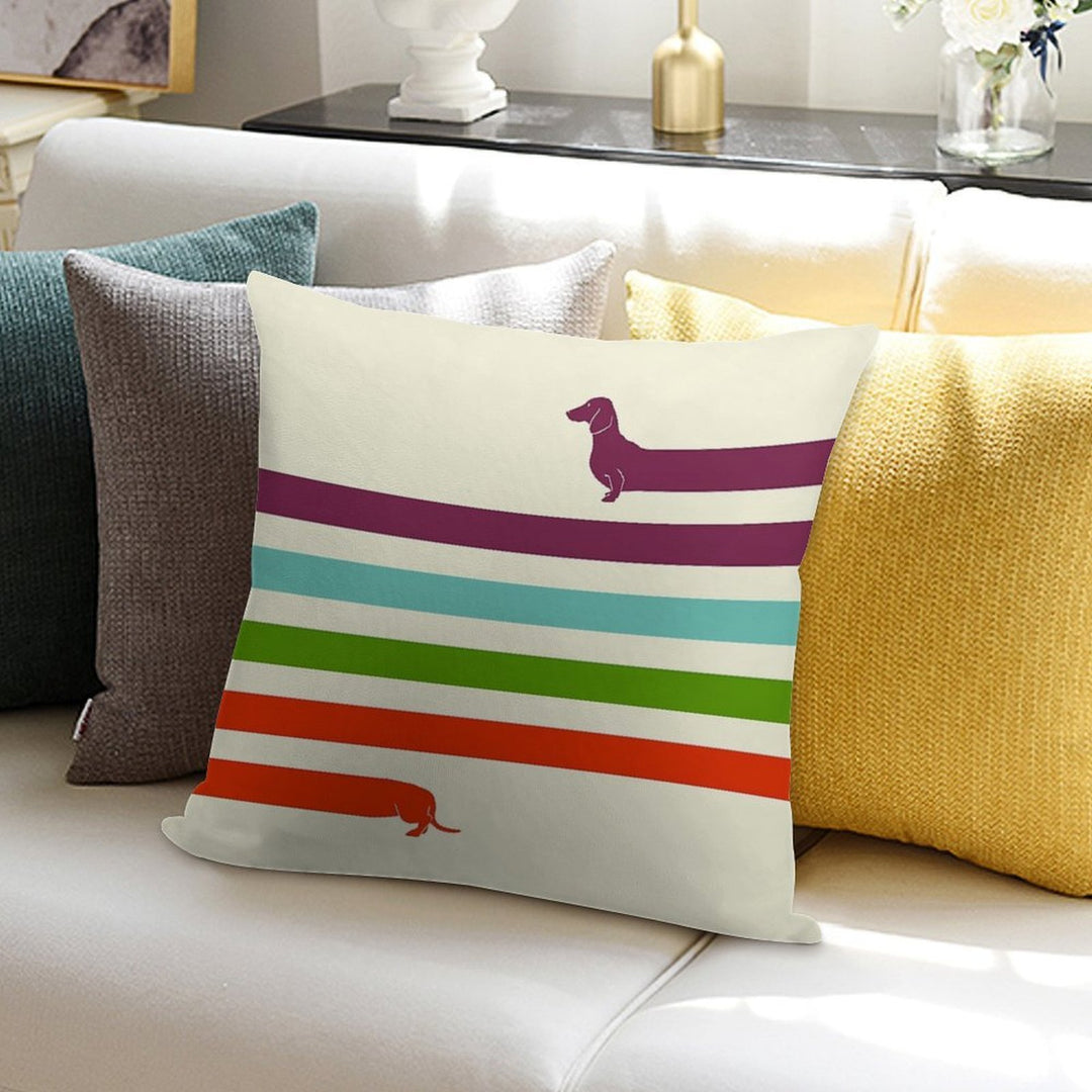 (Very) Long Dachshund Soft High-Density Material Throw Pillow
