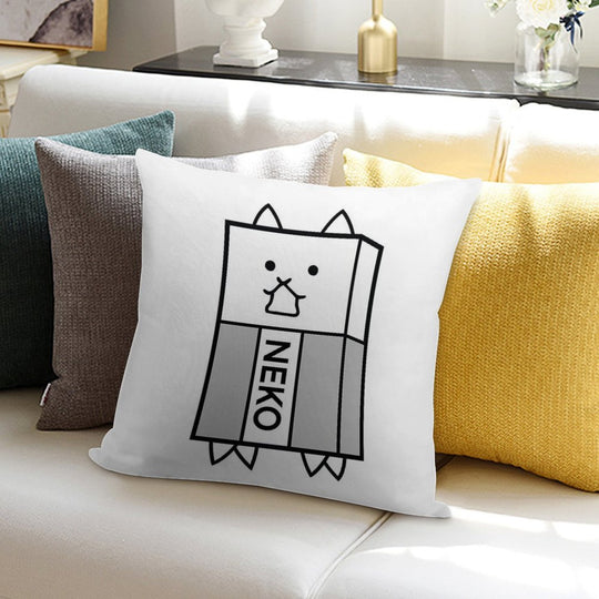 Battle Cats Eraser Cat Gomu Cat Soft Bedroom Essential Throw Pillow
