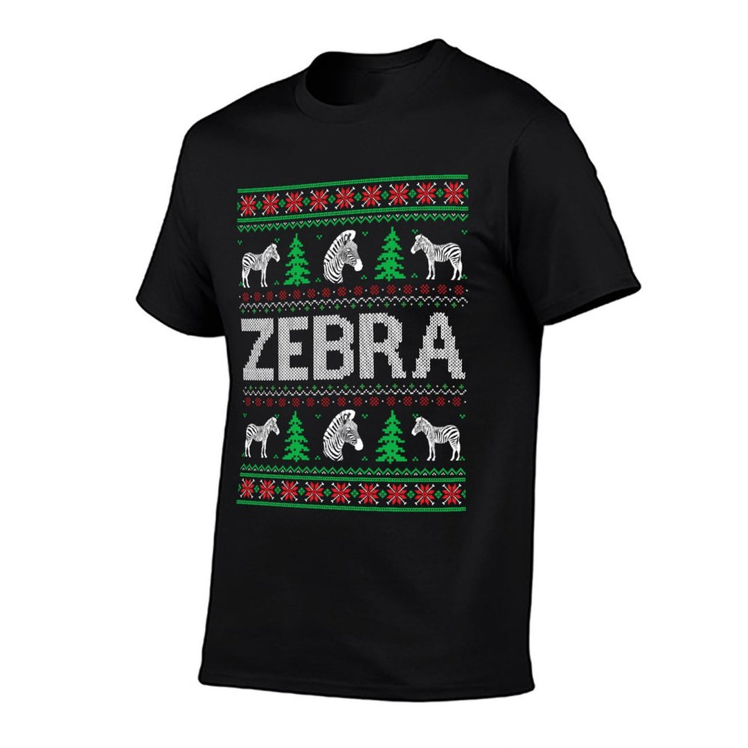 Ugly Christmas Sweaters Matching Design Zebra Holiday  Affordable Price T-Shirt