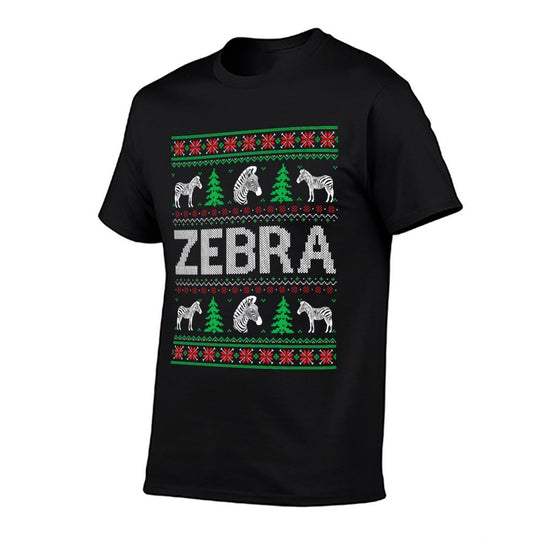 Ugly Christmas Sweaters Matching Design Zebra Holiday  Affordable Price T-Shirt