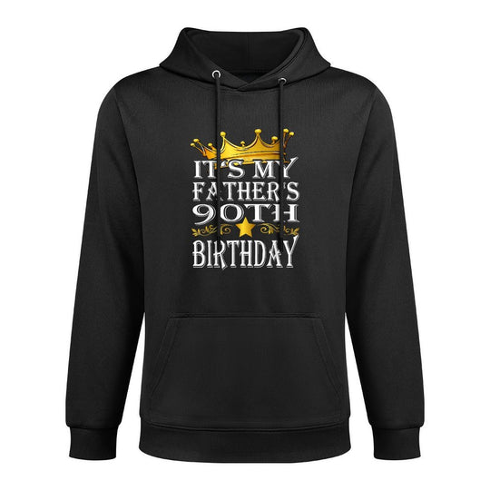 Mens It's My Father's 90th Birthday Crown King 90th Birthday Shape Retention Hoodie