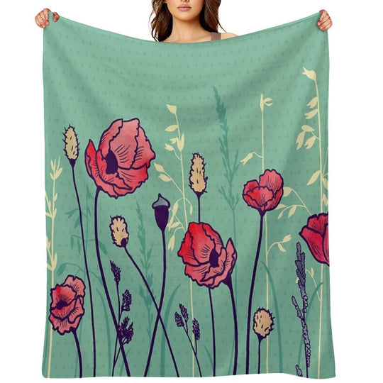 Summer Field Plush Throw Blanket