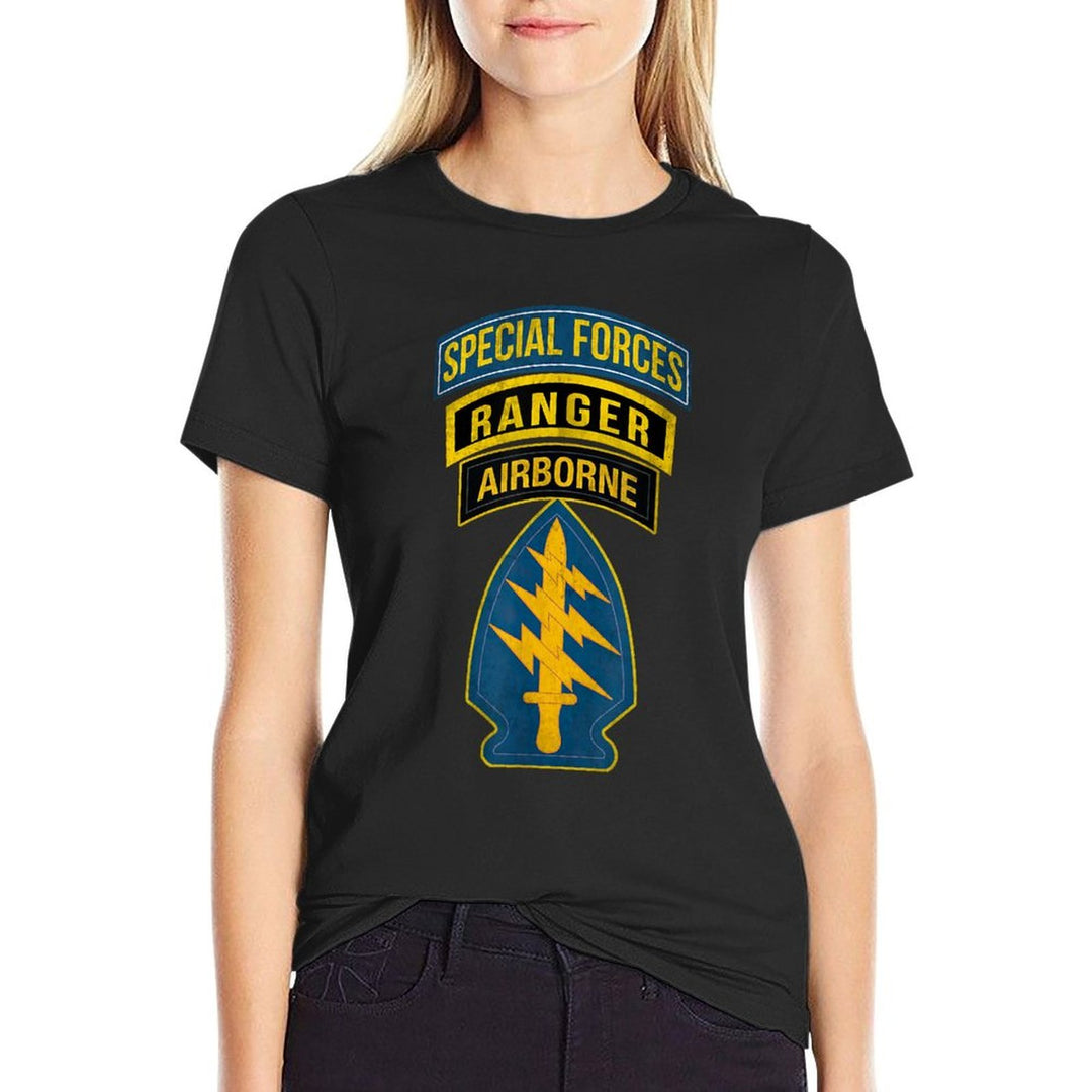 1st Special Forces Command Airborne Ranger Military Veteran  Wrinkle-resistant T-Shirt