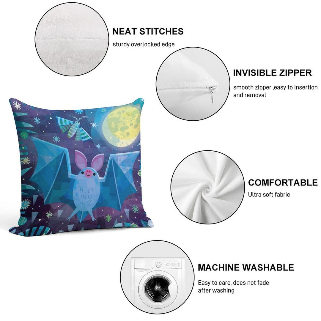 Bat And Moth Soft Decorative Cover Throw Pillow