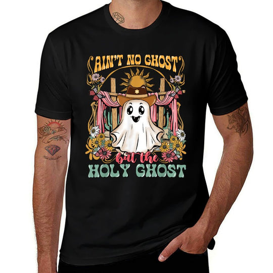 Aint No Ghost But The Holy Ghost Halloween  Rolled Sleeves T-Shirt
