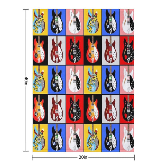 Paul Weller's Rickenbacker 330 Guitar Collection Wrinkle-free Throw Blanket