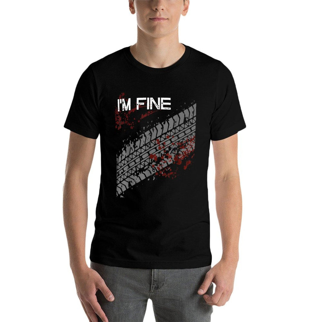 Im Fine Funny Tire Track  Polyester Blend T-Shirt