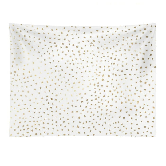 Dotted Gold And White Tapestry