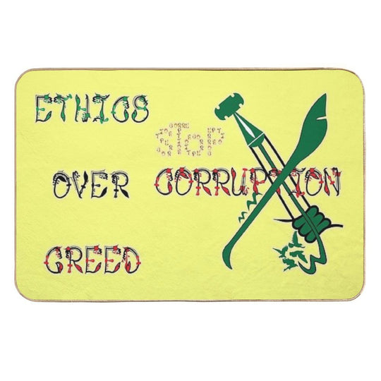 Ethics over Greed, Stop Corruption 7  Fade-Resistant Bath Mat