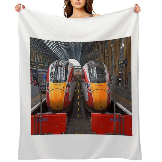 LNER Azuma Trains at Kings Cross Multi-functional Throw Blanket