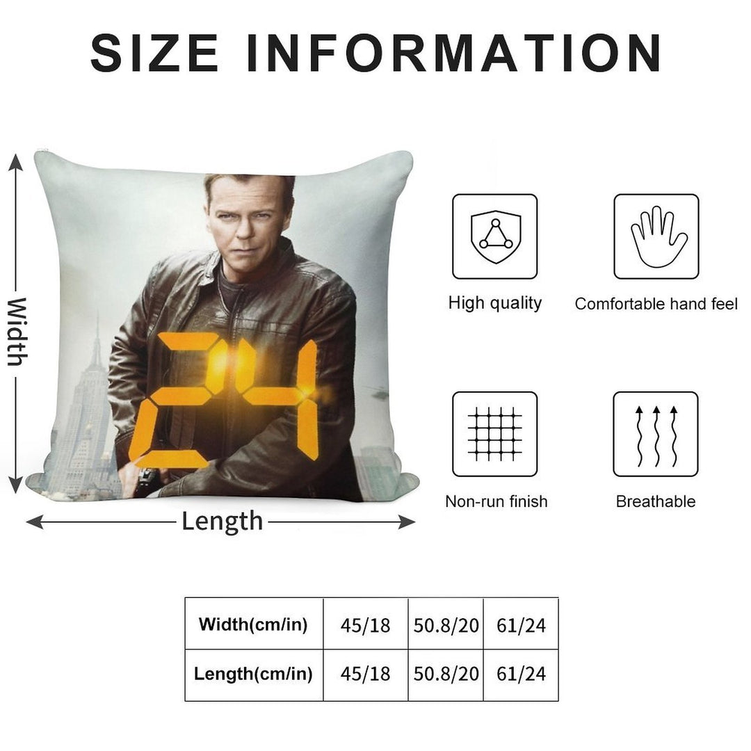 Jack Bauer 24 Soft Washable Throw Pillow