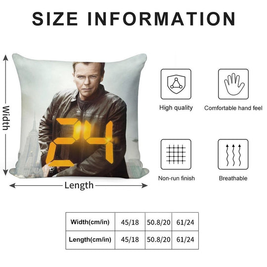 Jack Bauer 24 Soft Washable Throw Pillow