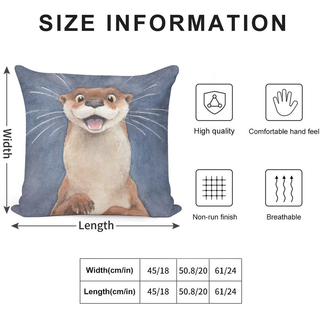 Otter! Soft Durable Construction Throw Pillow
