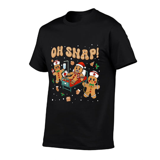 Oh Snap Gingerbread Nurse Funny Nursing Christmas Holiday  Tagless Design T-Shirt