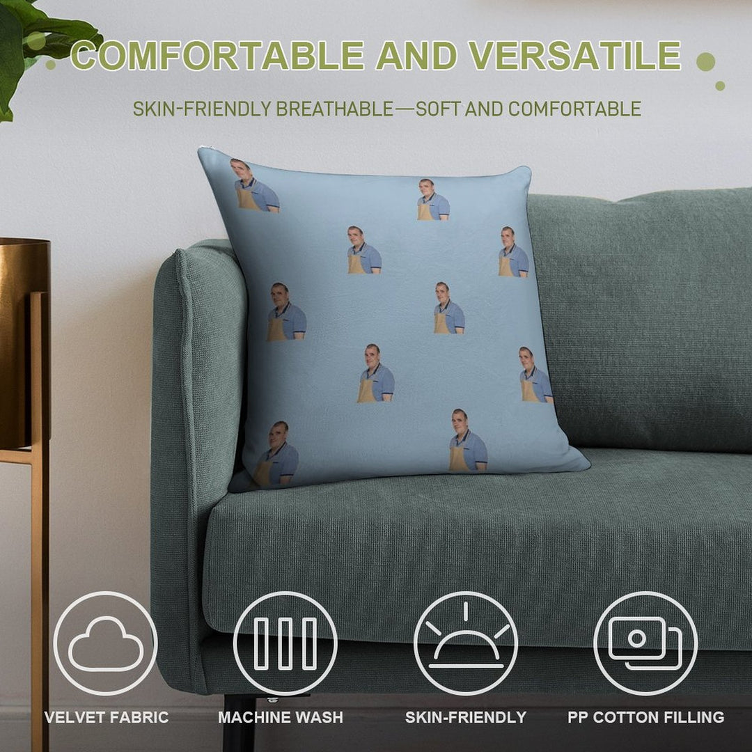 Jurgen From The Bake Off Soft Short Plush Fabric Throw Pillow