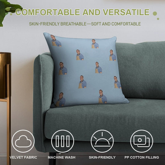 Jurgen From The Bake Off Soft Short Plush Fabric Throw Pillow