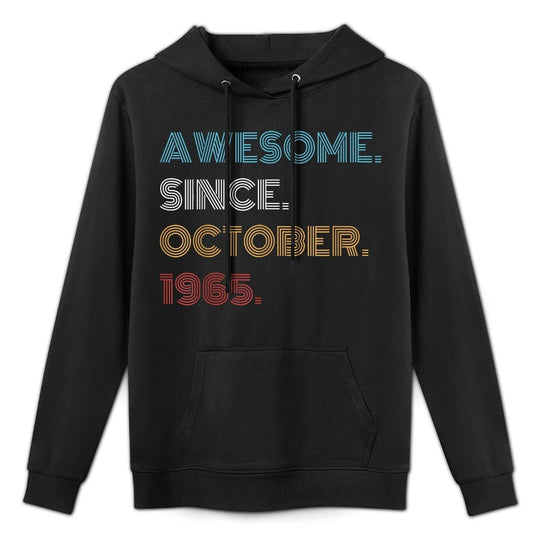 60 Years Old Awesome Since October 1965 60th Birthday Moisture-Wicking Hoodie