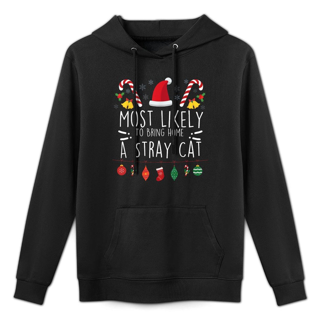 Most Likely To Bring Home A Stray Cat Matching Christmas Pilling-Resistant Hoodie