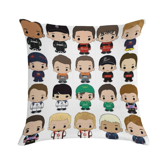 Cute F1 2023 Class Soft Skin-Friendly Throw Pillow