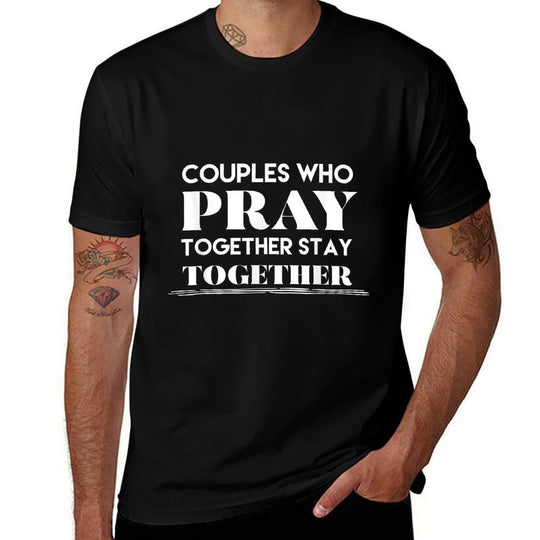Couples Pray Together Matching Husband Wife Gift  Odor-resistant T-Shirt