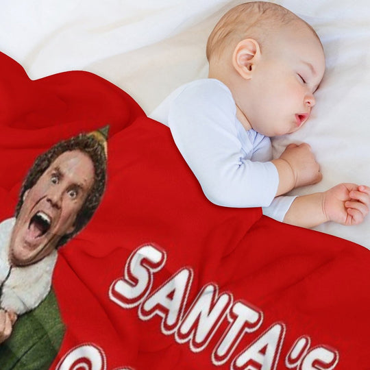 SANTA'S COMING! I KNOW HIM! Elf The Movie Will Ferrell Buddy Christmas Lightweight Throw Blanket