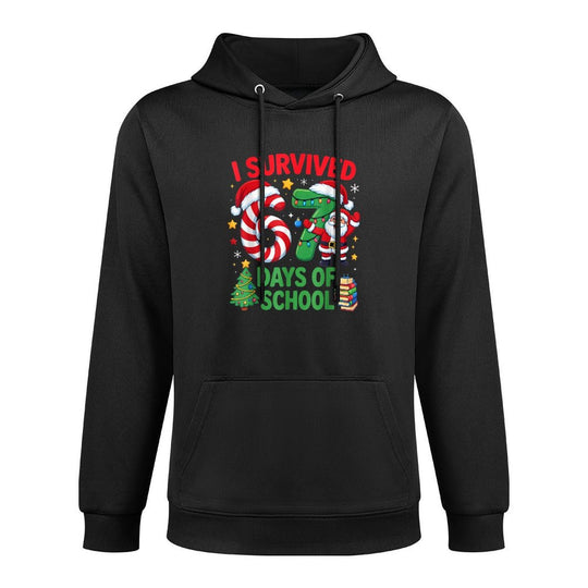 I Survived 67 Days of School Christmas Candy Cane Six Seven Relaxed Fit Hoodie