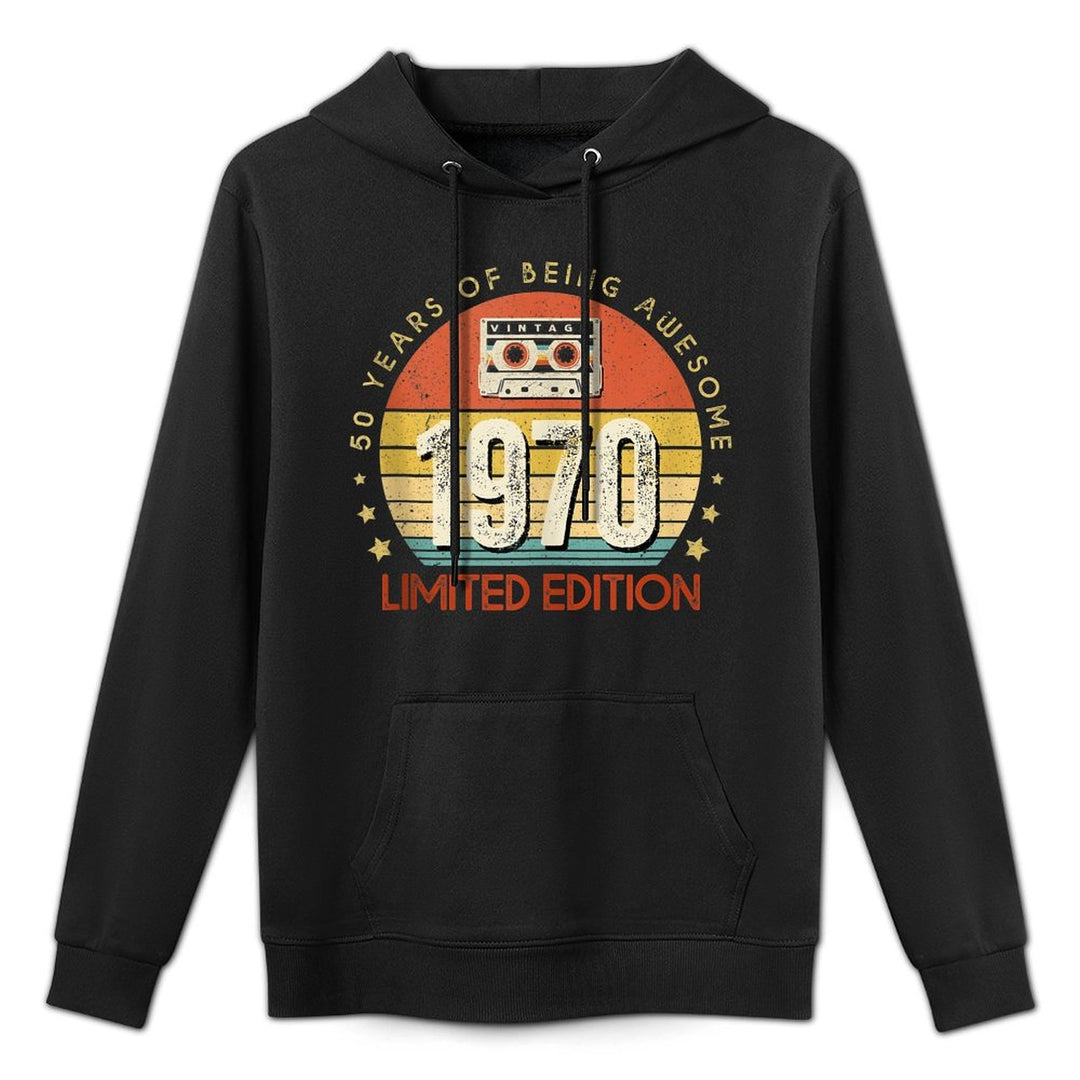 Vintage Made in 1970 Cassette Tape 50th Birthday 50years Old Cotton-Polyester Blend Hoodie