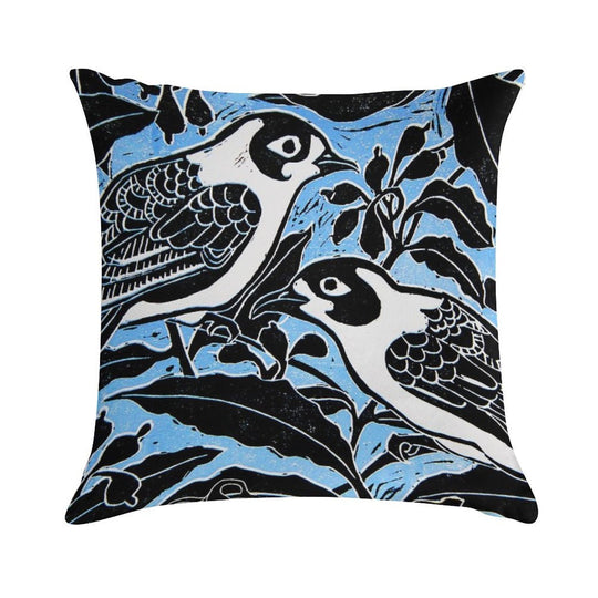 Blue Birds Soft Decorative Cover Throw Pillow