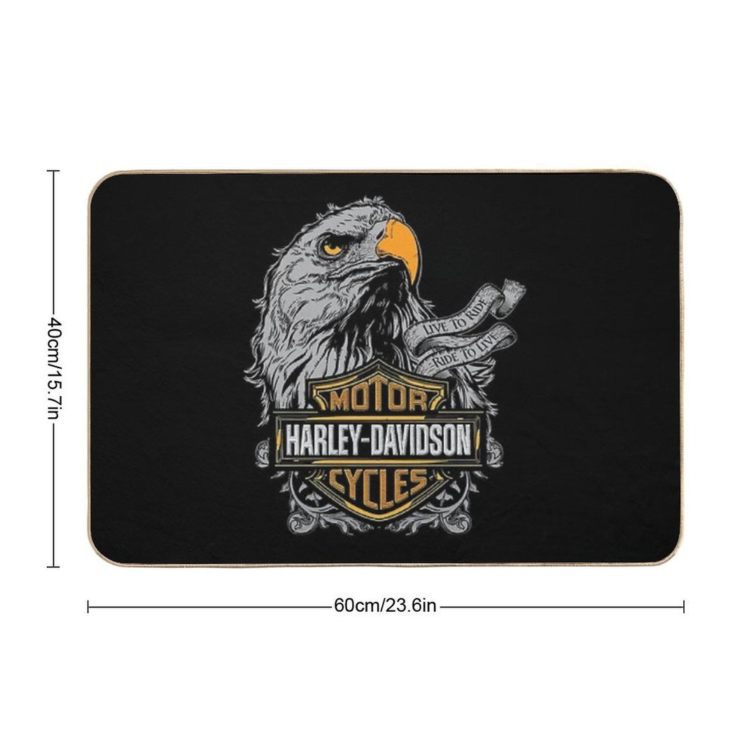 Halftone Vintage Essence, Timeless Motorcycle Spirit  Slip-Resistant Bath Mat