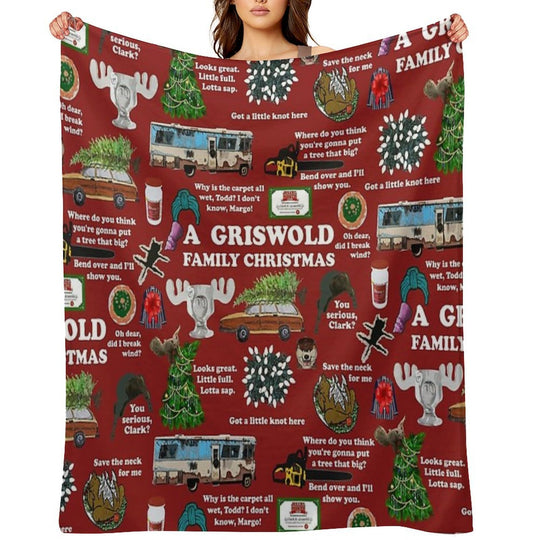 Christmas Vacation Collage Wrinkle-free Throw Blanket