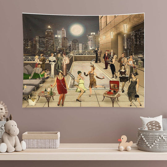 Art Deco Skyline Tapestry