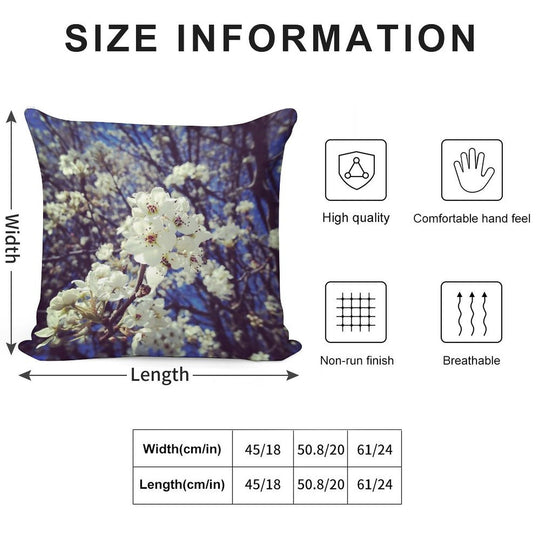 Spring InstaFlower Soft Hidden Zipper Throw Pillow