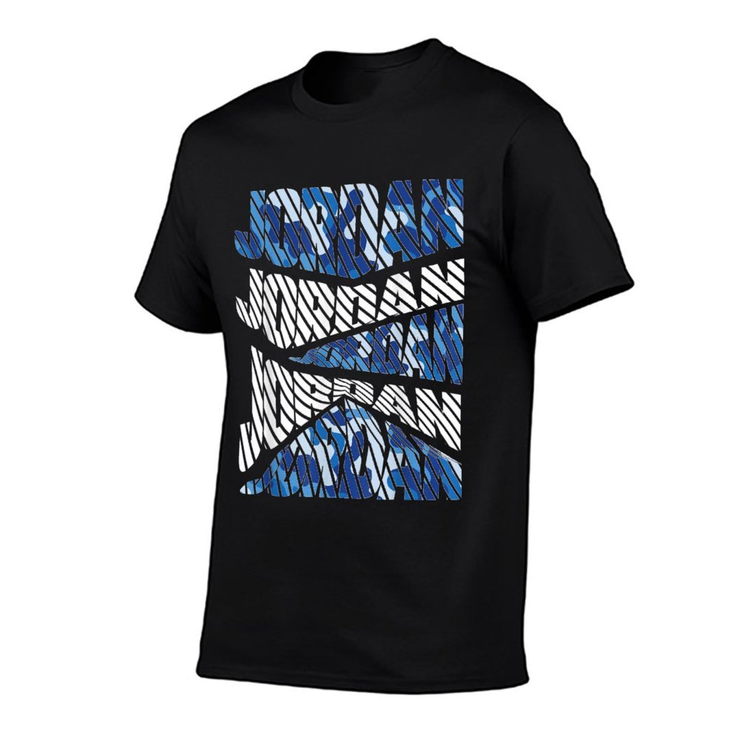 Diagonal Jordan Camo Pattern Blue Camouflage  Lightweight T-Shirt