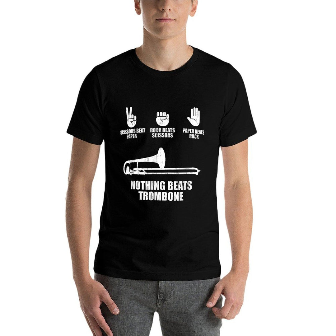 Rock Paper Scissors Marching Band Funny Trombone Lover  Affordable Price T-Shirt