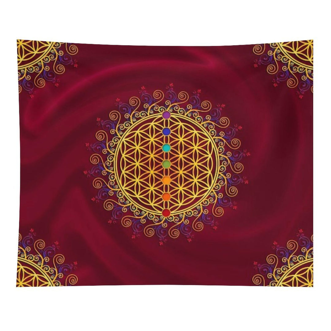 FLOWER OF LIFE, CHAKRAS, SPIRITUALITY, YOGA, ZEN, Tapestry
