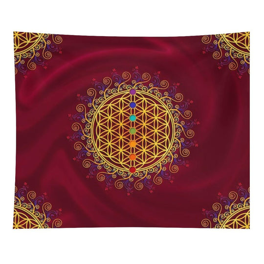 FLOWER OF LIFE, CHAKRAS, SPIRITUALITY, YOGA, ZEN, Tapestry