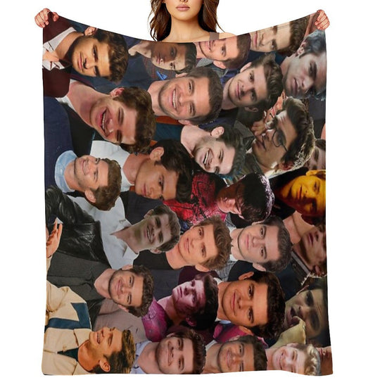 Andrew Garfield Photo Collage Velvety-soft Throw Blanket