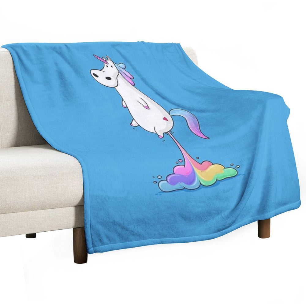 Unicorn Fart Durable Throw Blanket