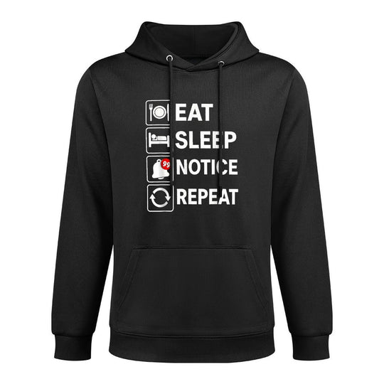 Eat Sleep Notice Repeat Funny Meme Men Women Humor Graphic Adjustable Hood Hoodie