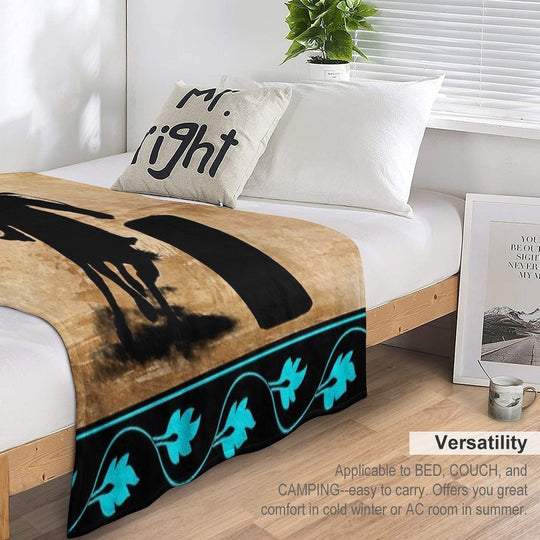 BARREL RACING HORSE, BARREL RACING GIFTS FOR HER Compact Throw Blanket