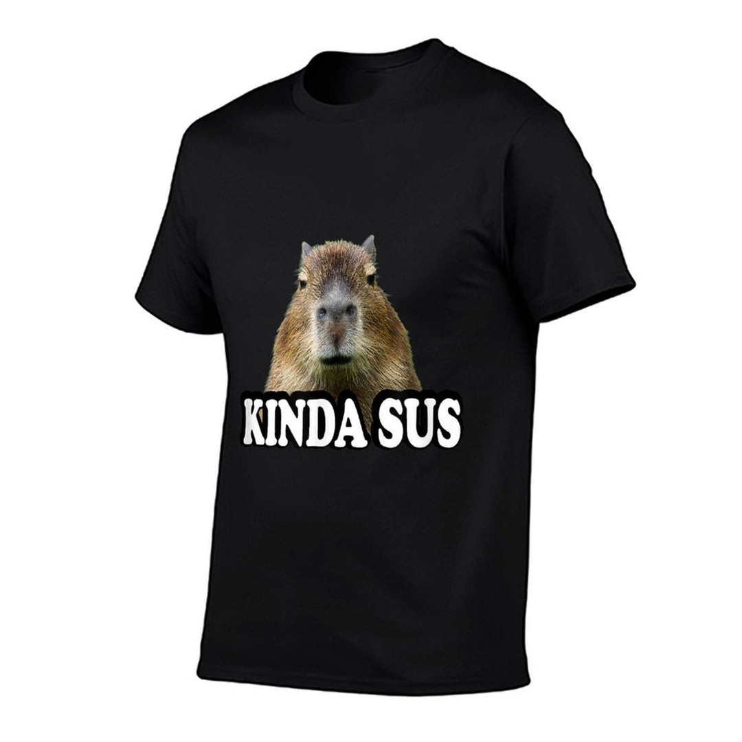 Kinda Sus Meme Lover Capybara  Easy-care T-Shirt