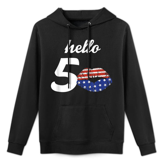 Hello 50 Girl American Gifts For Women's 50th Birthday Moisture-Wicking Hoodie