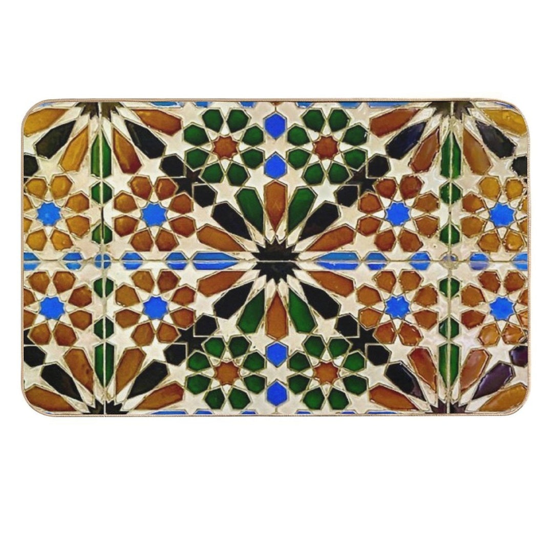 A Tile Wall in Tangier  Repositionable Bath Mat