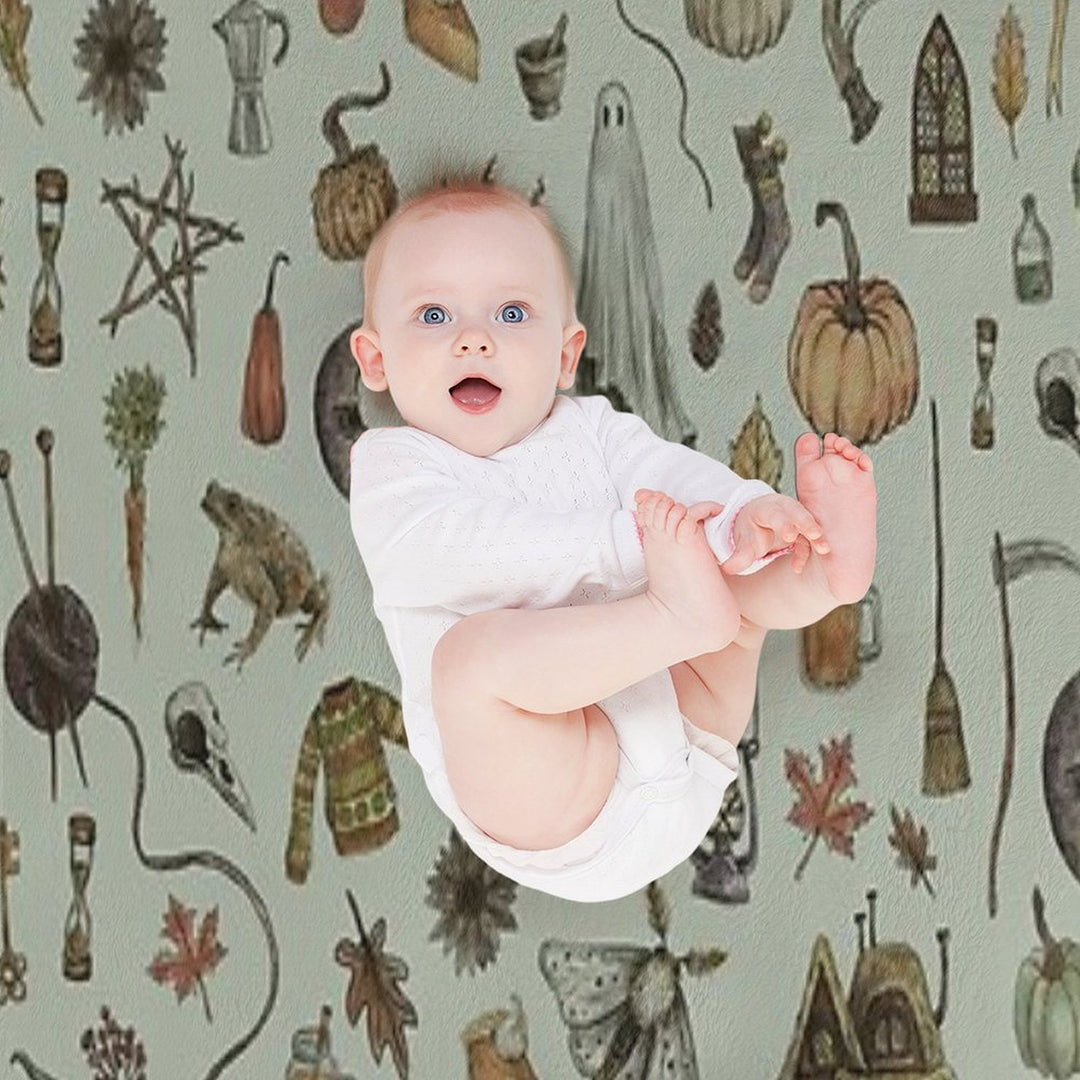 Green Cozy Crone Easy Care Throw Blanket