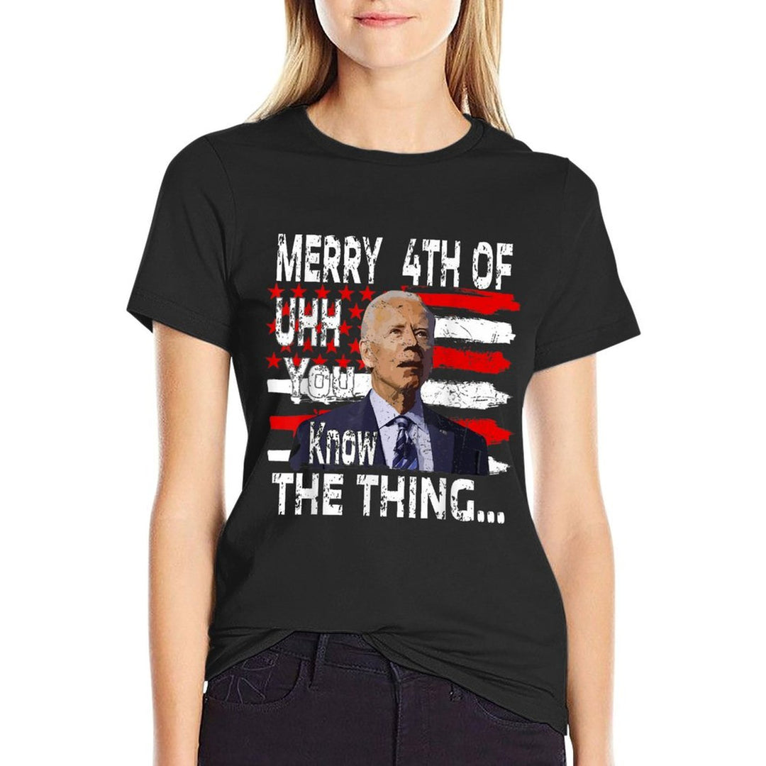Funny Biden Happy Fourth Of July.Biden 4th of July Memes  Easy-care T-Shirt