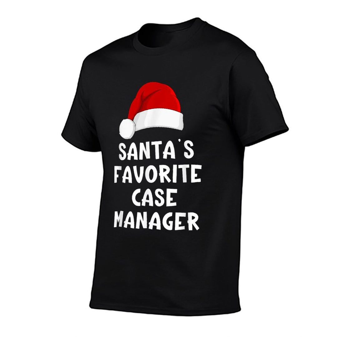 Christmas Santas Favorite Case Manager Funny Xmas Pajama  Oversized Silhouette T-Shirt