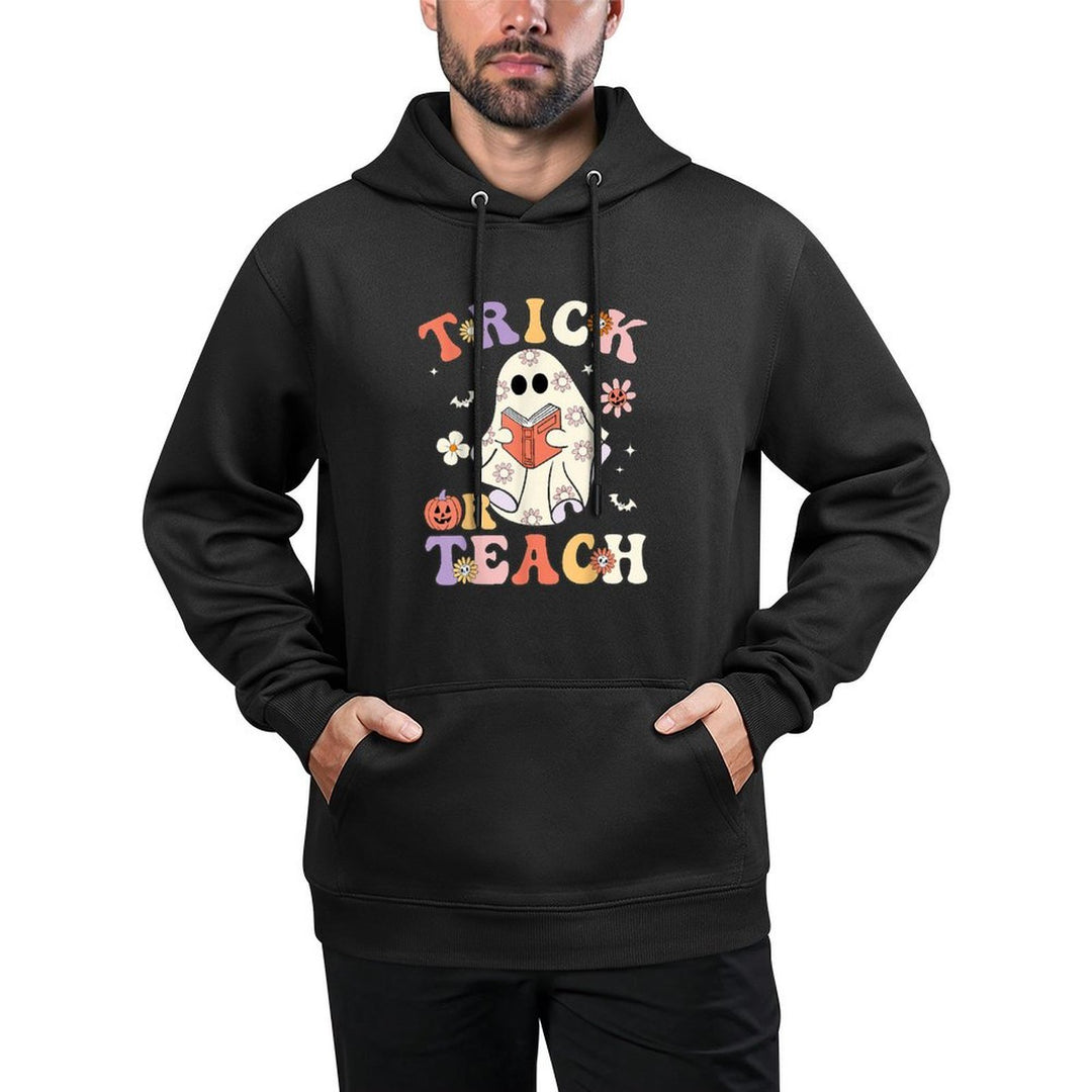 Teacher Halloween Trick Or Teach Floral Ghost Layering Staple Hoodie