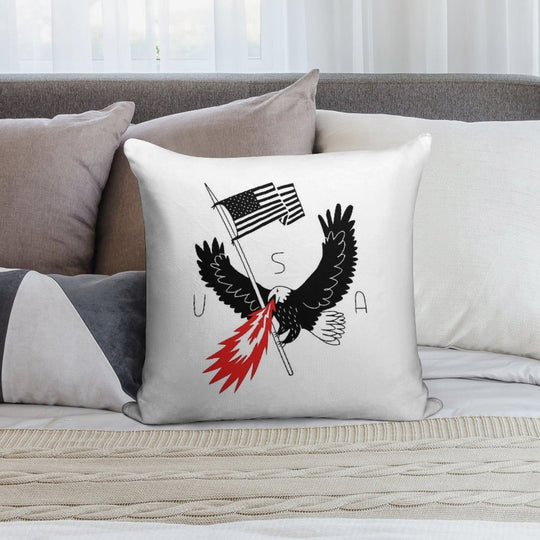 FIRE BREATHING BALD EAGLE OF PATRIOTISM Soft Washable Throw Pillow