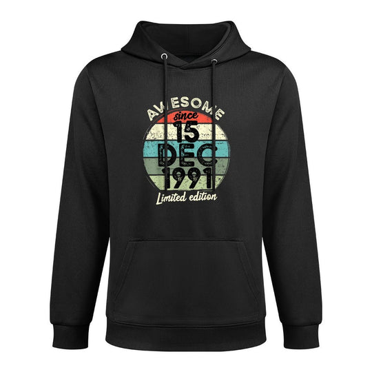 30 Year Old Birthday 15 December 1991 30th Birthday Durable Construction Hoodie